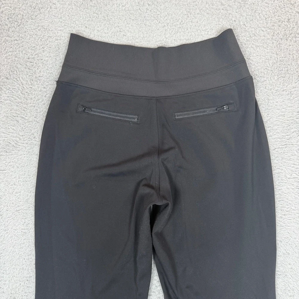 Athleta Womens Black High Rise Flare Bootcut Pants Zip‎ Pockets Slit Hem XS